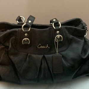 Coach double strap brown leather purse